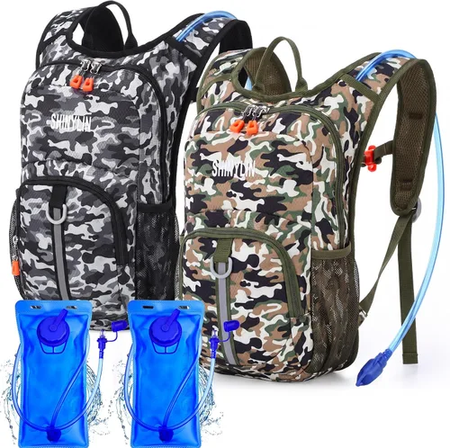 Miniatura 15 de Shinylin 2 piezas mochila de hidratación para niños con bolsa de agua de 1.5l mochila ligera para niños para senderismo mochila de agua para niños