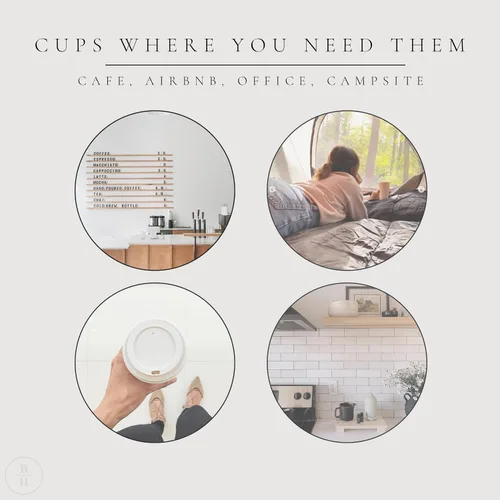 Miniatura 7 de BrewHouse - Tazas de café desechables con tapas, de 12 onzas, tazas de café de papel de lujo con tapas, 25 unidades, color rosa