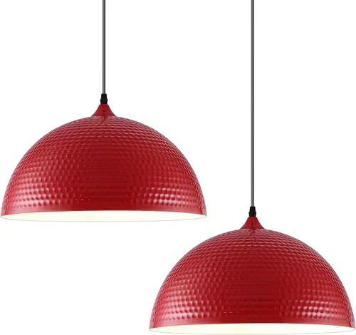 Miniatura 12 de Paquete de 2 luces colgantes doradas para isla de cocina, lámpara colgante de cúpula martillada de 12 pulgadas, luces colgantes de cocina de granja