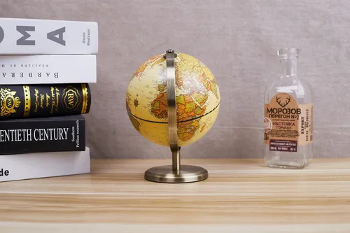 Miniatura 7 de Annova Globo antiguo de 5.5 pulgadas de diámetro – Decoración de escritorio educativa/geográfica/moderna – Arco y base de acero inoxidable