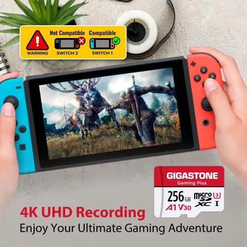 Miniatura 7 de 【Solo para Switch 1】Tarjeta micro SD GIGASTONE de 256 GB, Gaming Plus, tarjeta de memoria MicroSDXC para Nintendo-Switch 1, Steam Deck, grabación