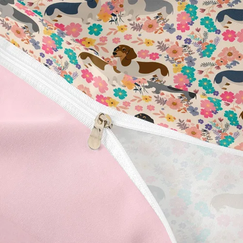 Miniatura 4 de Erosebridal Juego de funda de edredón con diseño floral rosa para cachorros, regalos para mujeres y niñas, adorable funda de edredón para amantes