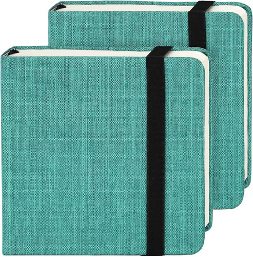 Cuaderno de acuarela Funto, 4.7x4.7, paquete de 2, 24 hojas cada uno, 100% algodón prensado en frío, 300 g/m²/140 lb, suministros de arte para Verde