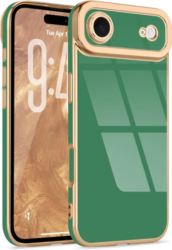 Miniatura 144 de Lafunda Diseñada para iPhone 13 Pro, fundas lujosas con chapado lindo para mujeres y niñas, elegante borde dorado, a prueba de golpes, TPU con funda