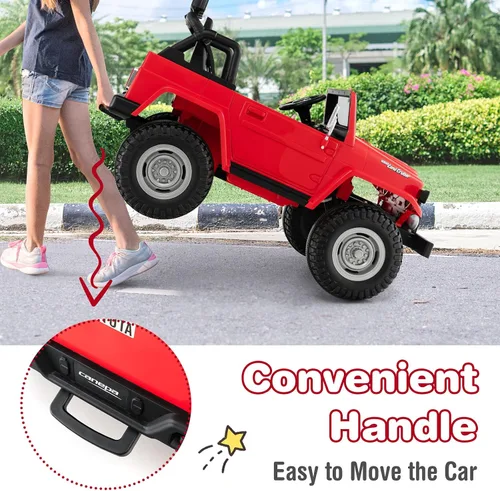 Miniatura 6 de Costzon Auto de 2 plazas, camión Toyota FJ40 con licencia de 12 V con control remoto de 2.4 G, suspensión de resorte, caja de almacenamiento, luces