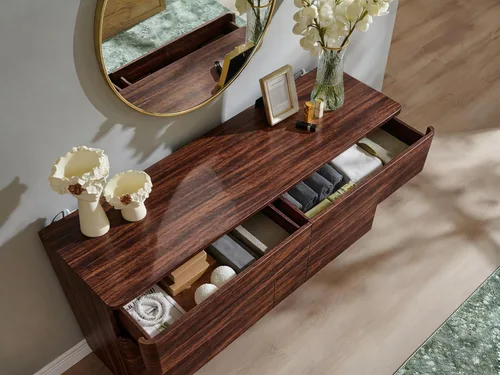 Miniatura 9 de ACCOHOHO Cómoda moderna de 6 cajones para dormitorio, cómoda de madera de 52 pulgadas de ancho con gran almacenamiento, cómoda sin asas, soporte