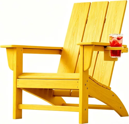Miniatura 32 de Silla Adirondack de Madera Sintética Adiromoti, Sillas de Patio Resistente a Todo Clima, Aspecto de Madera, Silla Pre-Ensamblada para Fuego al Aire