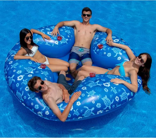 Miniatura 3 de Swimline Tumbona tropical para 4 personas, color azul