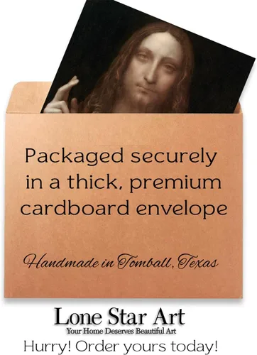 Miniatura 3 de Salvator Mundi - Póster de 11 x 14 pulgadas, retrato cristiano de Leonardo da Vinci, pintura al óleo de reproducción de Jesucristo, Salvador