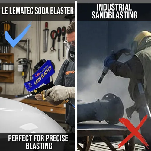 Miniatura 3 de LE LEMATEC Kit de Pistola Arenadora para Compresor de Aire - Arenadora Portátil para Eliminación de Pintura y Óxido, Metal, Madera, Preparación
