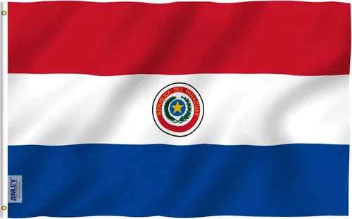 Anley Fly Breeze - Bandera de Paraguay de 3 x 5 pies, color vivo y a prueba de decoloración, cabecera de lona y doble costura, banderas paraguayas
