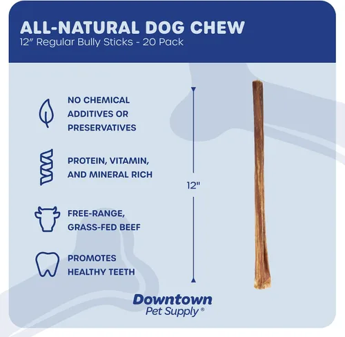 Miniatura 2 de DOWNTOWN PET SUPPLY - Huesos masticables seleccionados con un grosor grande de 12 pulgadas (paquete de 20 unidades)