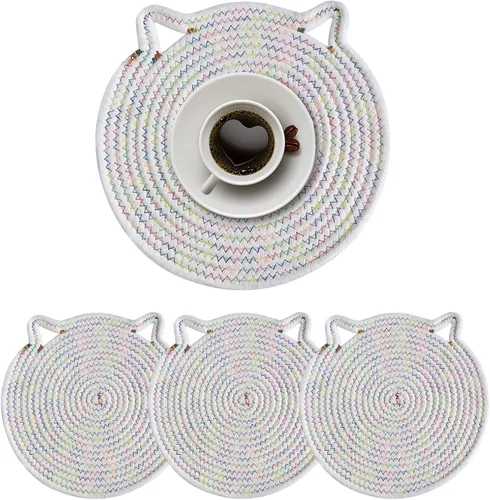 JeogYong Juego de 4 manteles individuales ovalados de 12 x 12 pulgadas, lavables, resistentes al calor, para mesas de comedor, decoración de Colorido