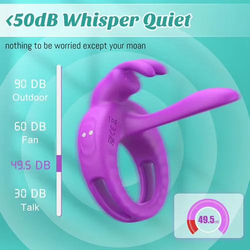Miniatura 6 de Anillo vibrador para pene juguetes sexuales para parejas mujeres - Vibrador manga para pene con vibradores de clítoris de conejo, manga de juguete