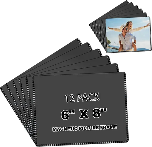 Miniatura 39 de Marco de Fotos Magnético Negro CHUNNIAO 4X6 para Refrigerador, Fundas de Imanes de Fotos Negro 4X6" 10PCS