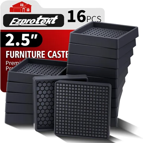 Miniatura 18 de Ezprotekt Almohadillas Antideslizantes para Muebles, 8 Piezas Copas de Ruedas de Goma Antideslizantes de 2.5", Posavasos Antideslizantes