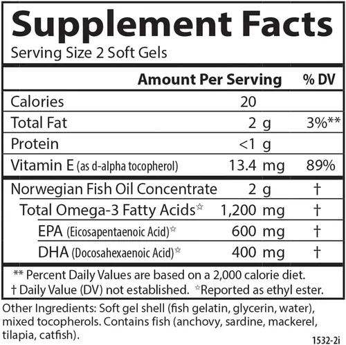 Miniatura 4 de Carlson - Gemas Super Omega-3, 1200 mg de Omega-3, Apoyo Cardiovascular, Función Cerebral y Salud de la Visión, Noruego, 180 geles blandos