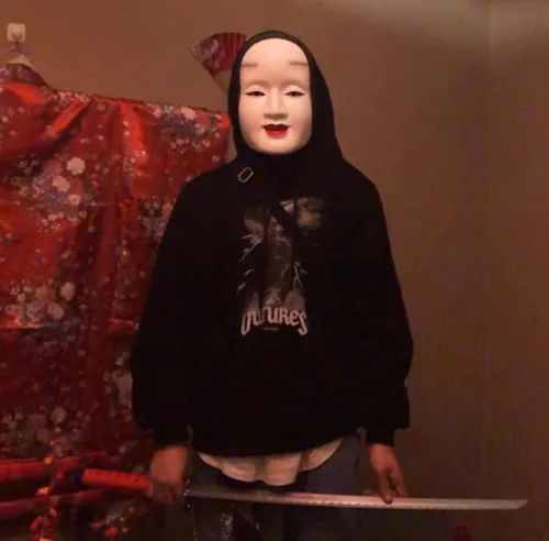 Miniatura 7 de Gmasking Máscara de resina Prajna japonesa Noh Cosplay para adultos, disfraz decorativo para fiesta de Halloween