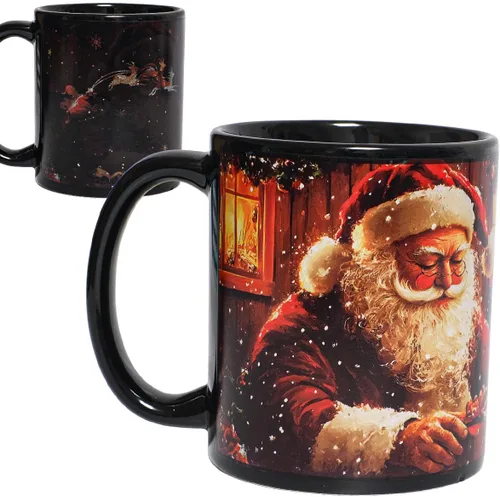 Miniatura 6 de Kmiles Taza con cambio de calor de árbol de Navidad y muñeco de nieve, taza mágica que cambia de color para café/té, 12 onzas, azul/rojo/blanco