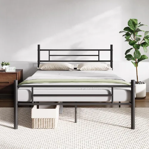 Miniatura 16 de Novilla - Base de cama individual con cabecero y estribo, base de cama de plataforma metálica de 14 pulgadas, almacenamiento debajo de la cama