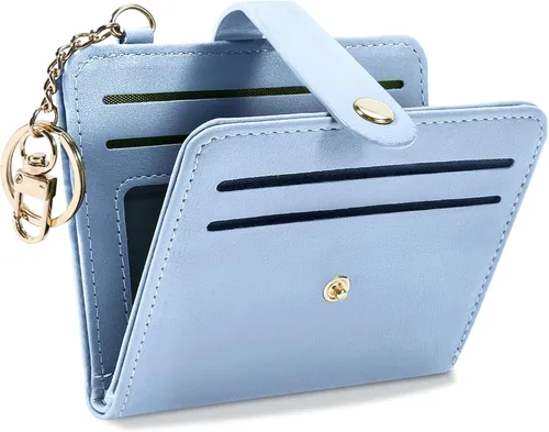 Miniatura 16 de Airkit Billeteras pequeñas para mujer, con bloqueo RFID, de cuero, con ventana de identificación, carteras para tarjetas para mujer, con monedero