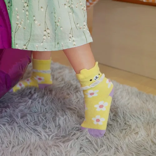 Miniatura 5 de RATIVE Non Skid Anti Slip Cotton Dress Crew Socks With Grips For Baby Infant Toddler Kids Girls