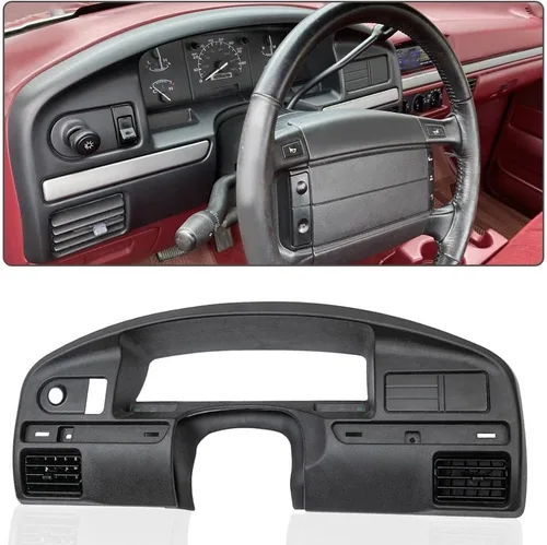 Miniatura 9 de PIT66 Cubierta de bisel para panel de salpicadero, compatible con Ford F150 F250 F350 1992-1997 cubierta de tablero