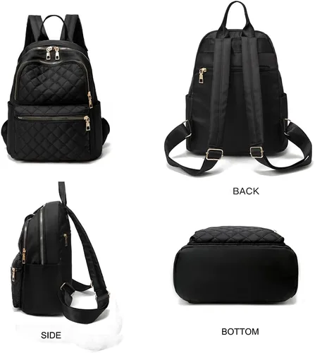 Miniatura 4 de PAOIXEEL Mochila pequeña y ligera para mujer, resistente al agua, mini mochila antirrobo para niñas, mochila de viaje, Negro, S, Ciclismo