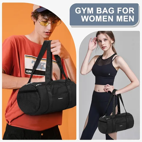 Miniatura 7 de Mini bolsa de lona pequeña de 13.78 pulgadas, bolsa de gimnasio ligera de mano para mujer, viajes, deportes, salidas diarias fáciles, 13.78 x 6.7 x