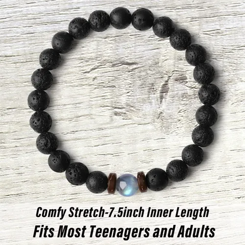 Miniatura 7 de Regalos de Navidad para niños, hombres, amor, fuerza, pulsera de piedras preciosas naturales para hijo, nieto, papá, novio, marido, hermano