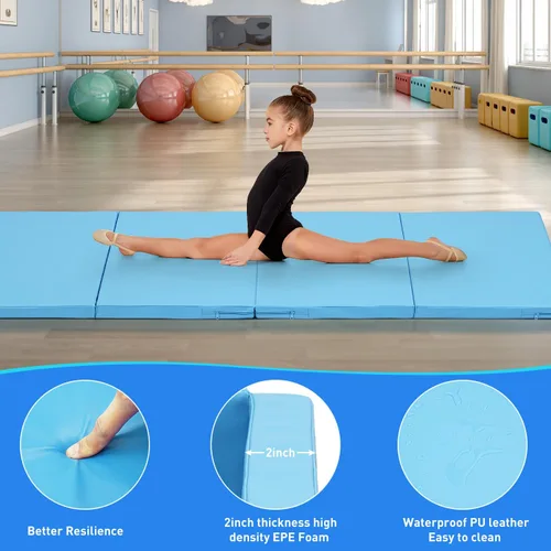 Miniatura 3 de ZENOVA Colchoneta de gimnasia 6'x3'x2''/4'x8'x2'' Colchoneta de ejercicio Colchoneta de gimnasio para aeróbicos en casa Entrenamiento Colchoneta 3