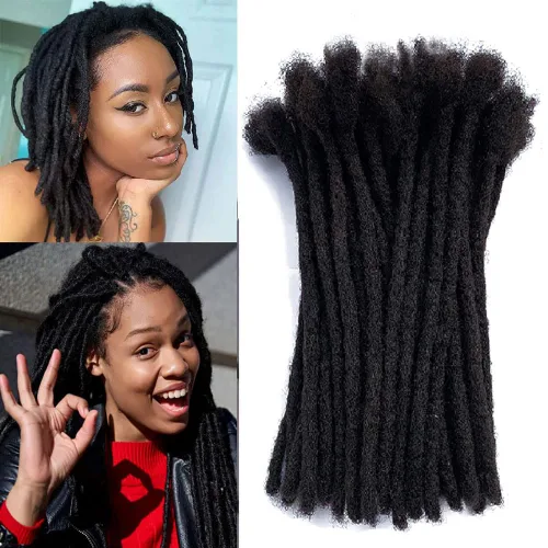 Miniatura 5 de Extensiones Loc de 0.2 in de diámetro, extensiones de rastas de cabello 100% humano para hombres y mujeres, con cobertura de cabeza completa, hechas