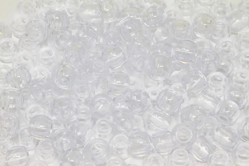 160 cuentas de poni de alta calidad, cuentas de plástico de 0.47 x 0.59 pulgadas para manualidades infantiles, trenzas y pulseras (transparente)