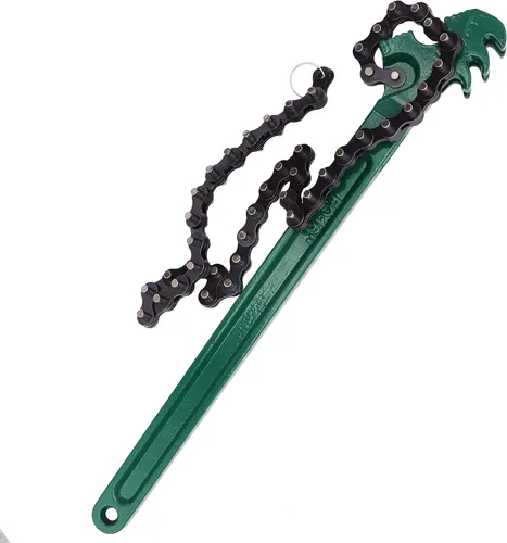 Miniatura 7 de Llave de cadena de trinquete, 16 pulgadas de aceite automotriz para filtro de combustible y cadena de alicates, herramienta de extracción ajustable