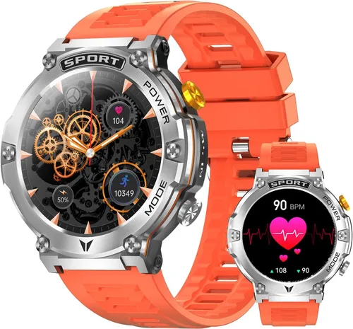 Reloj inteligente militar para hombre, pantalla AMOLED HD de 1,43" (respuesta/hacer llamada) 420mAh batería relojes inteligentes IP68 impermeable