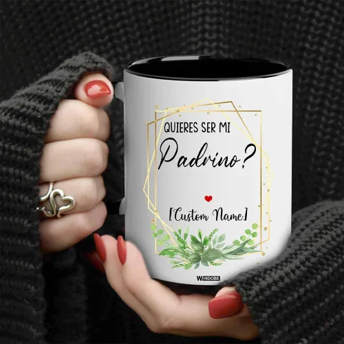 Miniatura 4 de WHIDOBE Tazas de café Padrino Madrina personalizadas, regalos Padrinos De Bautizo, Quieres Ser Mi Madrina, Quieren Ser Mis Padrinos De Bautizo, Set