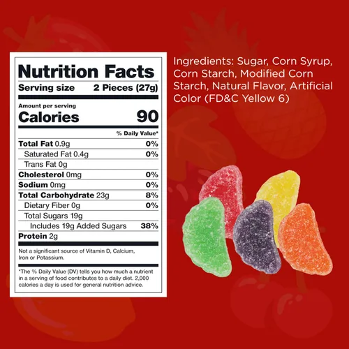 Miniatura 2 de Dulces de Gelatina de Rebanadas de Fruta a Granel, Surtido de Gomitas Suaves y Masticables Recubiertas de Azúcar para Fiestas, Dulces y Golosinas
