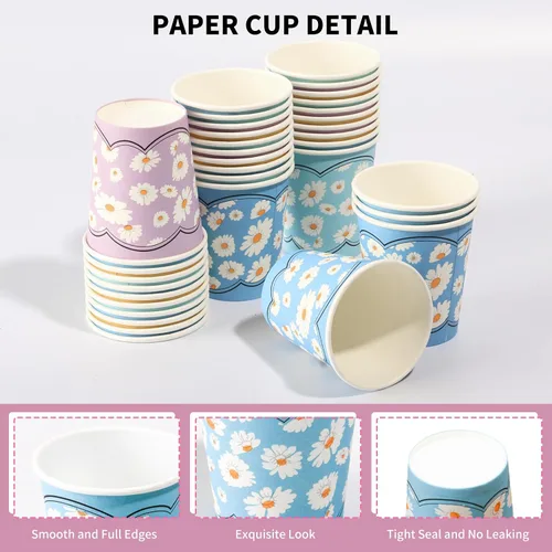 Miniatura 3 de Paquete de 500 vasos de papel desechables de 5 onzas, coloridos vasos pequeños para enjuague bucal, para fiestas, pícnics, barbacoas, viajes