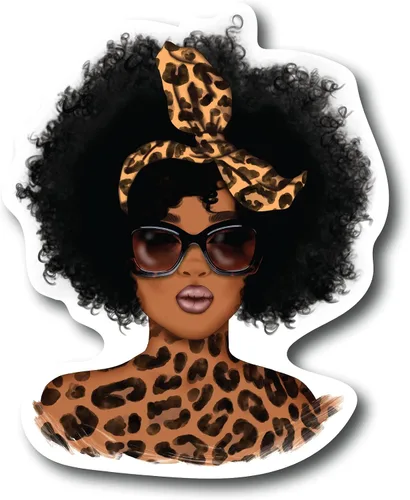 Imán colorido para refrigerador de leopardo afroamericano | Accesorio de decoración de cocina de 4 pulgadas con estampado UV con diseño