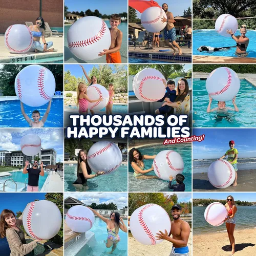 Miniatura 3 de Large Beach Ball - New 8-Panel Design for Enhanced Durability and Ultra Round Shape - Best Big Beach Ball For Kids & Adults - 3X Thickness