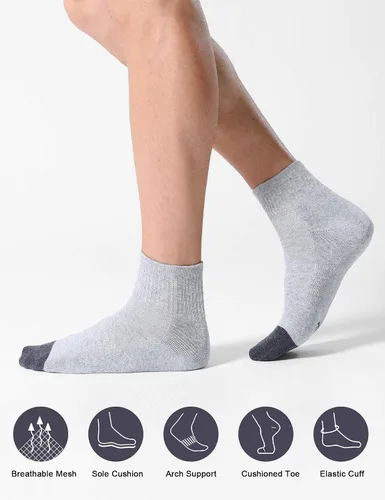 Miniatura 3 de CS CELERSPORT Paquete de 6 calcetines tobilleros para hombre con cojín para correr