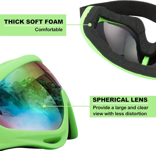 Miniatura 3 de Gafas de esquí, gafas de motocicleta, paquete de 3 gafas de snowboard para hombres, mujeres, adultos y jóvenes