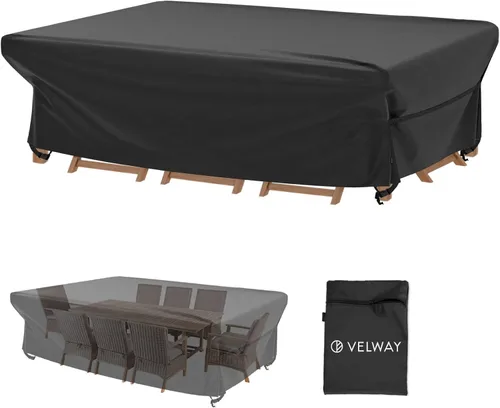 Miniatura 13 de Velway Funda para muebles de patio al aire libre, impermeable, rectangular, para mesa de patio, silla, sofá, 67 pulgadas de largo x 37 pulgadas