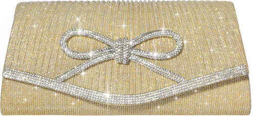 Miniatura 14 de Bolso de noche para mujer, clutch con diamantes de imitación tipo sobre, cartera de mano para fiestas, bodas y graduaciones