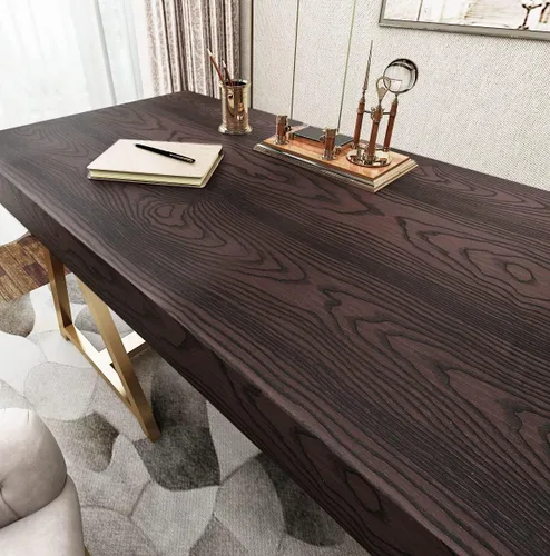 Livelynine Papel de contacto de madera de roble oscuro para encimeras de escritorio, despegar y pegar, envoltura de vinilo de grano de madera para