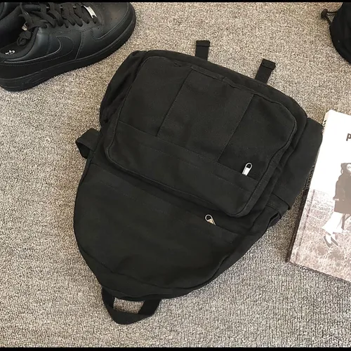 Miniatura 3 de GAXOS Mochila para laptop para mujer, mochila de lona de viaje para mujer, mochila estética vintage para la escuela, Negro, Mochilas de mochila
