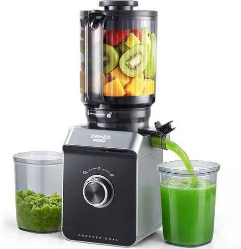 Miniatura 10 de Exprimidor de prensa en frío, máquinas exprimidoras Ormeo Home con canal de alimentación grande de 5.0 pulgadas para verduras y frutas enteras