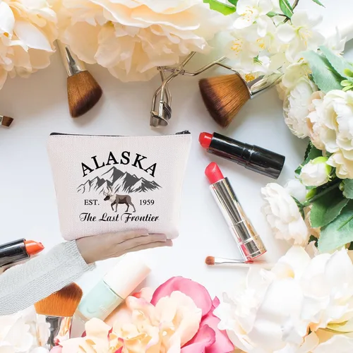Miniatura 6 de VAMSII Alaska Travel Makeup Bag Alaska Est 1959 The Last Frontier Alaska Family Trip Neceser, La última frontera