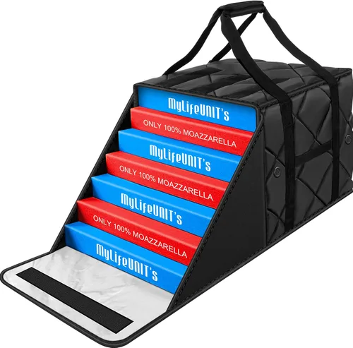 Miniatura 10 de MyLifeUNIT Bolsa de pizza para entrega, bolsa térmica para pizza y entrega de alimentos, bolsa calentadora de pizza de 20 x 20 x 14 pulgadas