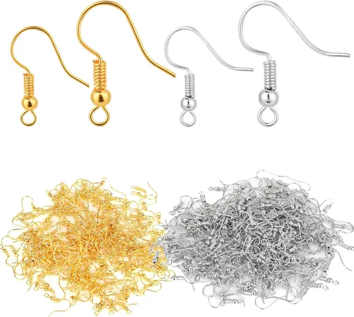 Miniatura 3 de Bylion 400 Piezas Ganchos de Acero Inoxidable para Aretes, Ganchos de Anzuelo Alambres para Orejas Ganchos de Alambre Francés, Estilo Bobina y Bola